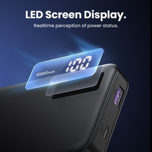 Ugreen PowerBank 10000mAh Carga Rápida Bidirecional 20W Preto