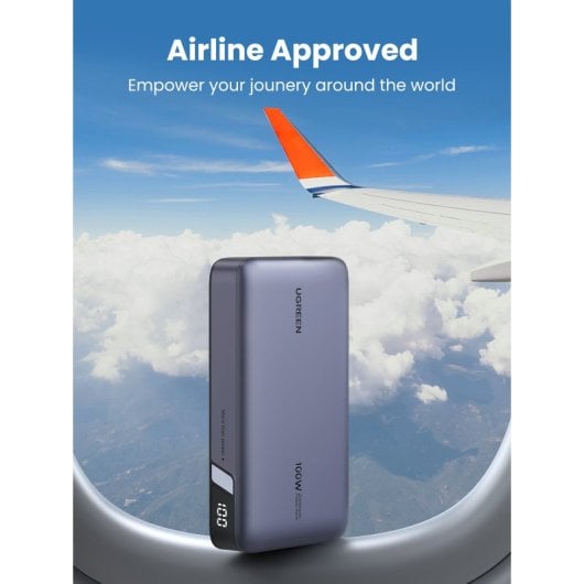Ugreen Powerbank 20000mAh PD 100W Carga Rápida 100W 3 Puertos Gris
