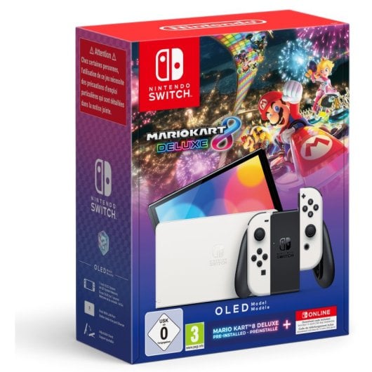 Nintendo Switch OLED Blanca + Mario Kart 8 Deluxe + 12 Meses Nintendo  Switch Online | PcComponentes.