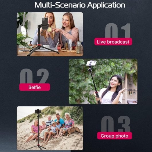 Ulanzi MT-44 Palo de Selfie Trípode con Abrazadera para Móvil 145cm Negro