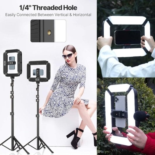 Ulanzi U200 Luce ad anello per registrazione mobile/DSLR 2500K-8500K con batteria ricaricabile