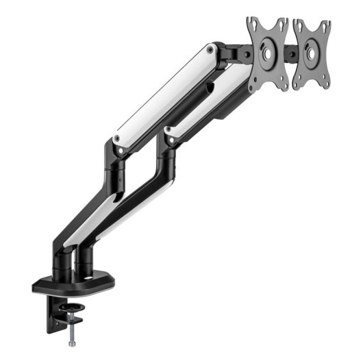 Supporto da tavolo da gioco AISENS RGB Contrappeso rotante e inclinabile per monitor/TV 9 kg (3 perni, 2 bracci) da 17-32, Nero-Bianco