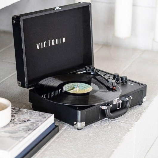 Platenspeler Victrola Journy+ Bluetooth Riemaandrijving Ingebouwde Luidsprekers Zwart