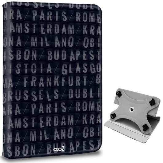 Coole Universal-Ebook-/Tablet-Hülle 9,7"-11" Städtezeichnungen (quadratisch)