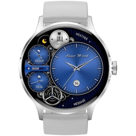 Cool Iris Bluetooth 45mm AMOLED Gris Étanche IP67 SpO2 Pulsomètre Suivi Sommeil Appels