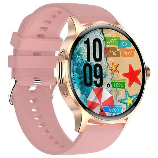 Cool Iris Bluetooth 45mm AMOLED Rose Taille Unique IP67 SpO2 Pulsomètre Sommeil