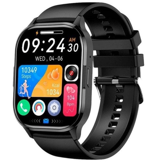 Cool Delta Bluetooth 48mm AMOLED Preto Grande IP67 SpO2 Pulsómetro Monitor Sono Tensiómetro