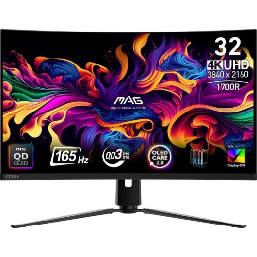 Monitor MSI MAG 321CUP QD-OLED 31.5" UltraHD 4K 165Hz QD-OLED Curvo 0.03ms HDR400