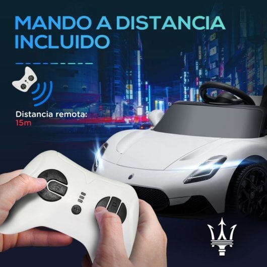 Aiyaplay Coche Eléctrico Para Niños De +3 Años Con Licencia Maserati MC20 Blanco