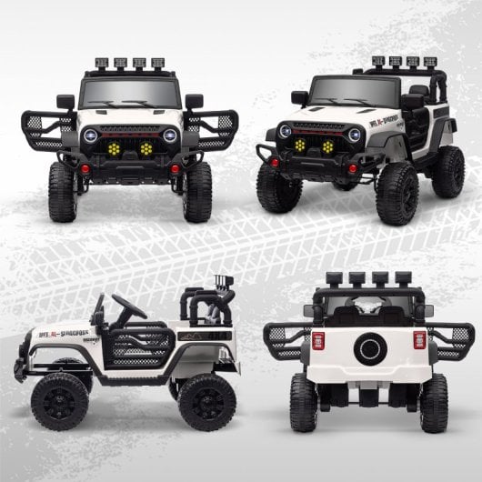 Aiyaplay Carro Elétrico Para Crianças De +3 Anos Com Bateria 12V Bluetooth Branco