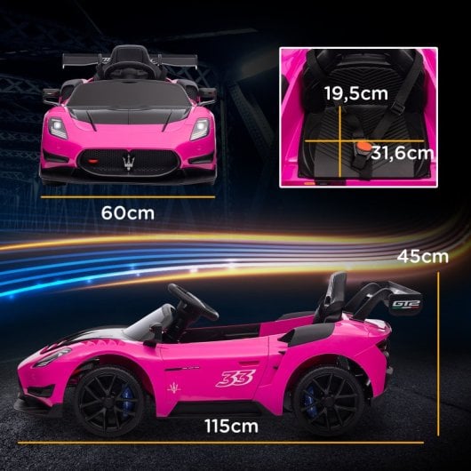 Aiyaplay Coche Eléctrico Para Niños De +3 Años Maserati GT2 Rosa