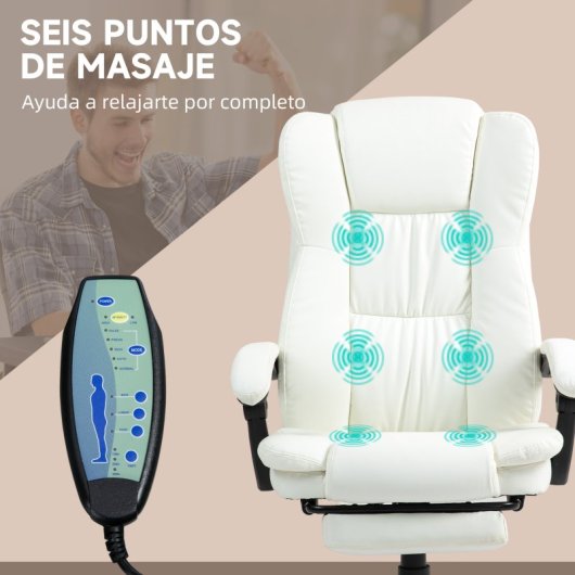Vinsetto Cadeira de Escritório Giratória com Altura Ajustável, Massagem e Controlador