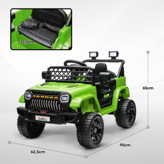 Aiyaplay Coche Eléctrico Para Niños De +3 Años Con Mando a Distancia Verde