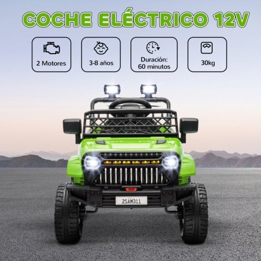 Aiyaplay Coche Eléctrico Para Niños De +3 Años Con Mando a Distancia Verde