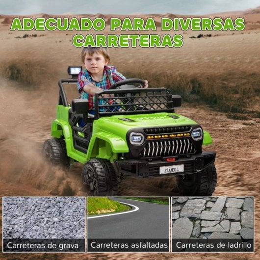 Aiyaplay Coche Eléctrico Para Niños De +3 Años Con Mando a Distancia Verde