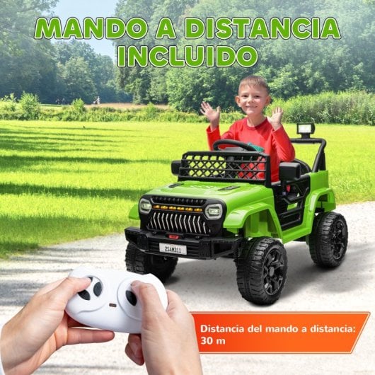 Aiyaplay Coche Eléctrico Para Niños De +3 Años Con Mando a Distancia Verde
