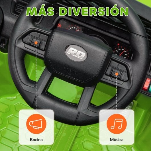 Aiyaplay Coche Eléctrico Para Niños De +3 Años Con Mando a Distancia Verde