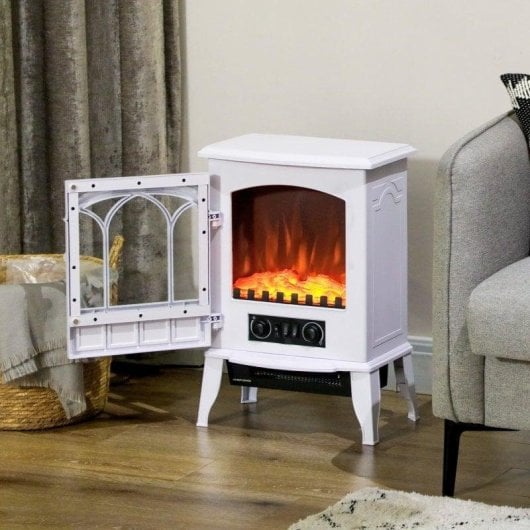 Lareira Elétrica Homcom 820-128V90WT 2000W Chão Efeito Chama LED