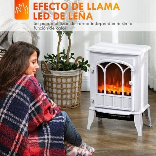 Lareira Elétrica Homcom 820-128V90WT 2000W Chão Efeito Chama LED