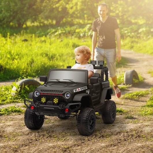 Aiyaplay Coche Eléctrico Para Niños De +3 Años Con Batería 12V Bluetooth Negro