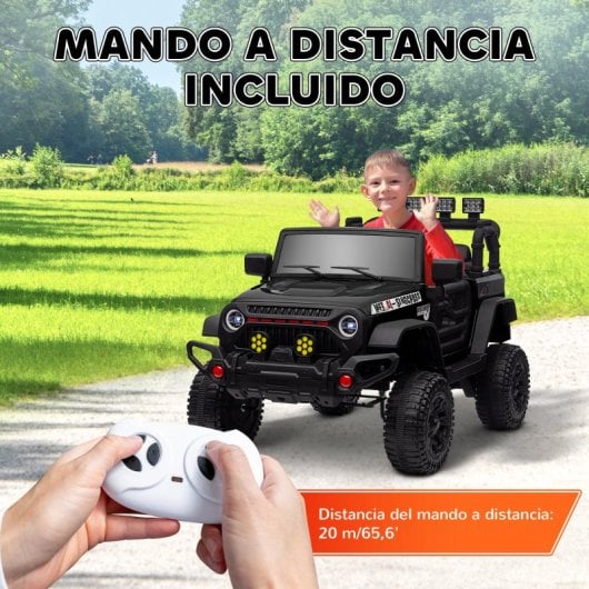 Aiyaplay Coche Eléctrico Para Niños De +3 Años Con Batería 12V Bluetooth Negro