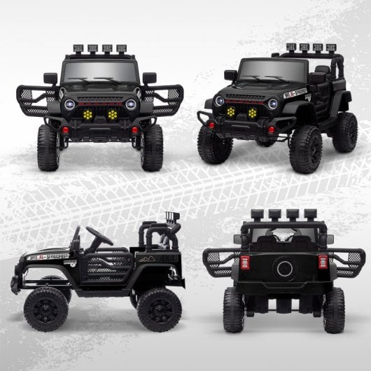 Aiyaplay Coche Eléctrico Para Niños De +3 Años Con Batería 12V Bluetooth Negro