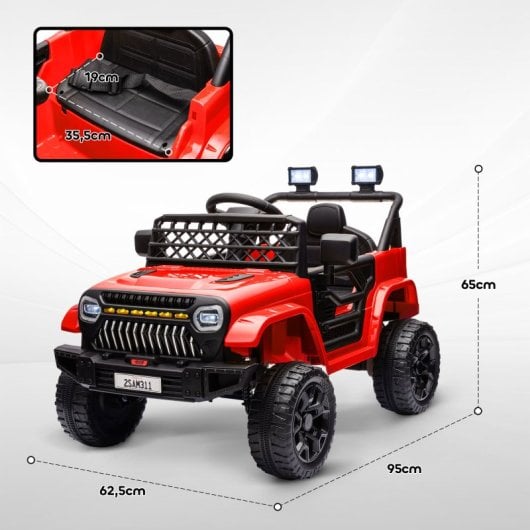 Aiyaplay Coche Eléctrico Para Niños De +3 Años Con Mando a Distancia Rojo