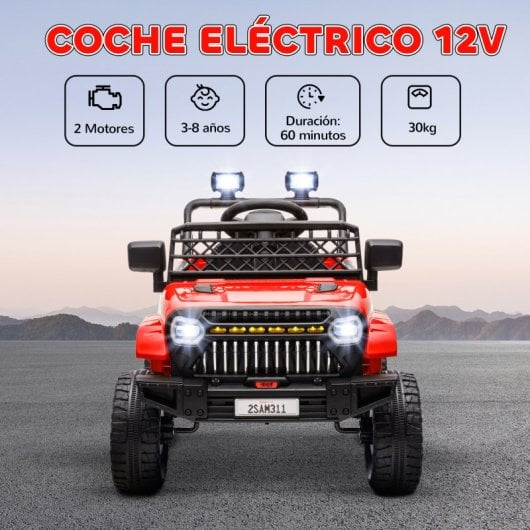 Aiyaplay Coche Eléctrico Para Niños De +3 Años Con Mando a Distancia Rojo