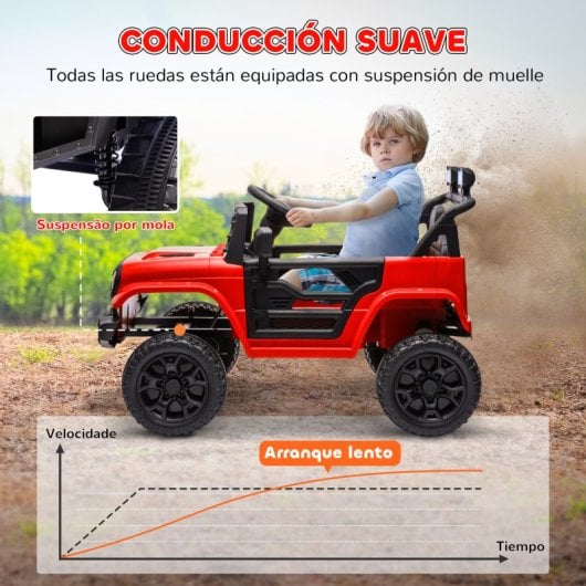 Aiyaplay Coche Eléctrico Para Niños De +3 Años Con Mando a Distancia Rojo