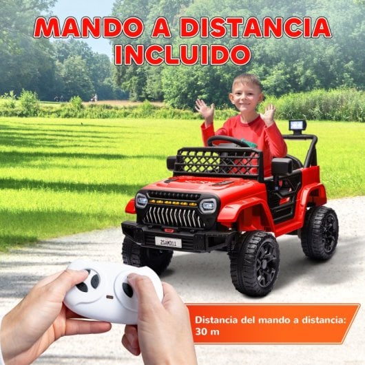 Aiyaplay Coche Eléctrico Para Niños De +3 Años Con Mando a Distancia Rojo