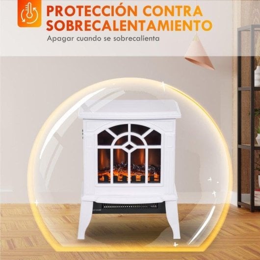 Lareira Elétrica Homcom 820-131V90WT 2000W Chão Efeito Lareira Realista