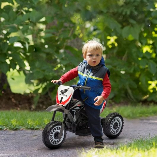 Homcom Moto Eléctrica Infantil con Licencia Honda CRF450RL 71x40.5x43.5cm Gris