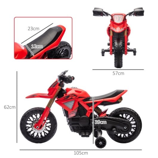 Aiyaplay Moto Eléctrica Para Niños De +3 Años Carga 30 Kg Rojo