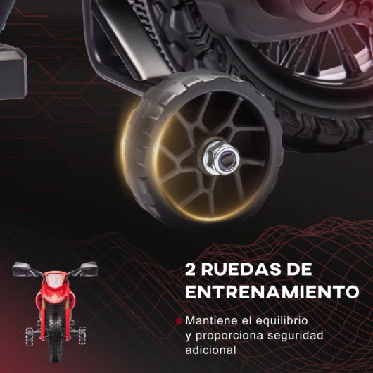 Aiyaplay Moto Eléctrica Para Niños De +3 Años Carga 30 Kg Rojo