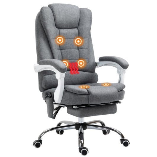 Vinsetto Silla De Masaje Con 6 Puntos De Masaje 65x70x111-119 Cm Gris