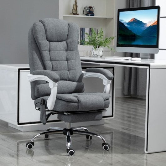 Vinsetto Silla De Masaje Con 6 Puntos De Masaje 65x70x111-119 Cm Gris