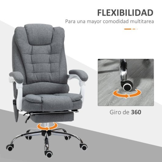 Vinsetto Silla De Masaje Con 6 Puntos De Masaje 65x70x111-119 Cm Gris