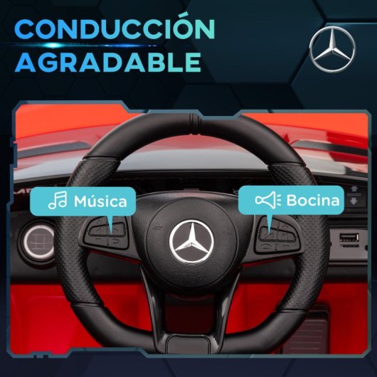 Aiyaplay Coche Eléctrico Para Niños De +3 Años Mercedes-Benz AMG GTR Rojo