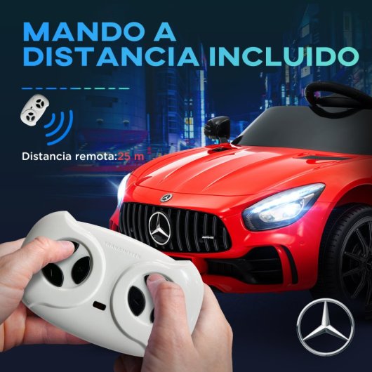 Aiyaplay Coche Eléctrico Para Niños De +3 Años Mercedes-Benz AMG GTR Rojo