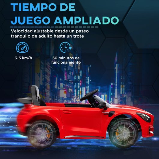 Aiyaplay Coche Eléctrico Para Niños De +3 Años Mercedes-Benz AMG GTR Rojo