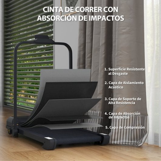 Homcom Cinta de Correr 2 en 1 Cinta de Andar Plegable 2.5HP Negra
