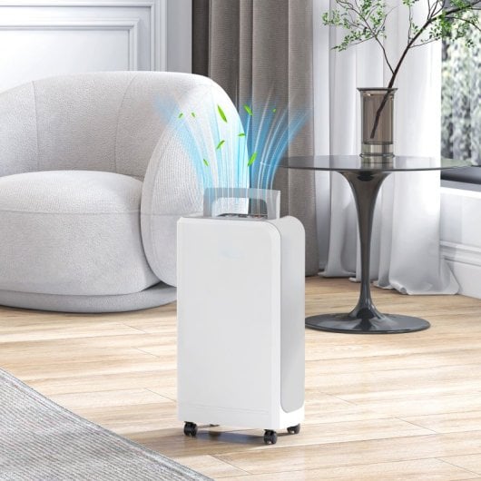 Homcom Deshumidificador Eléctrico 12L/día Depósito de Agua 2.5L Blanco