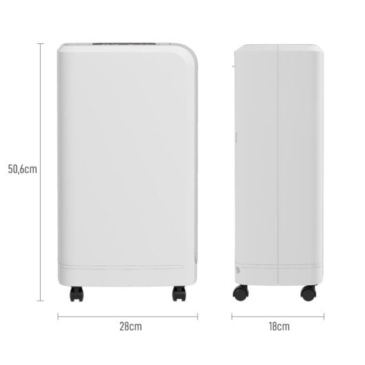 Homcom Deshumidificador Eléctrico 12L/día Depósito de Agua 2.5L Blanco