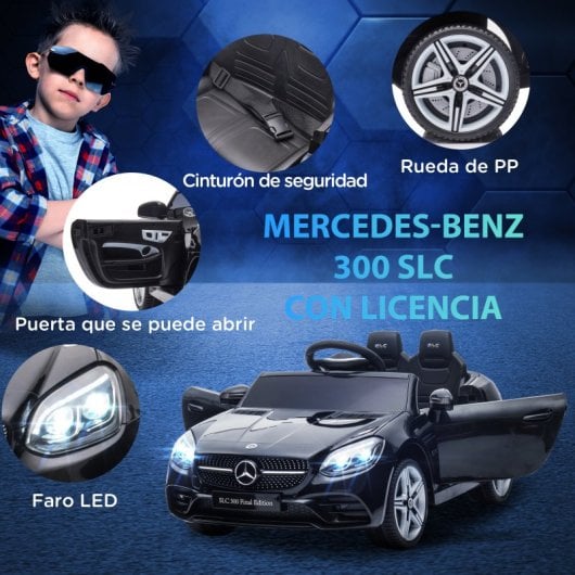 Aiyaplay Coche Eléctrico Para Niños De +3 Años Mercedes SLC 300 Negro