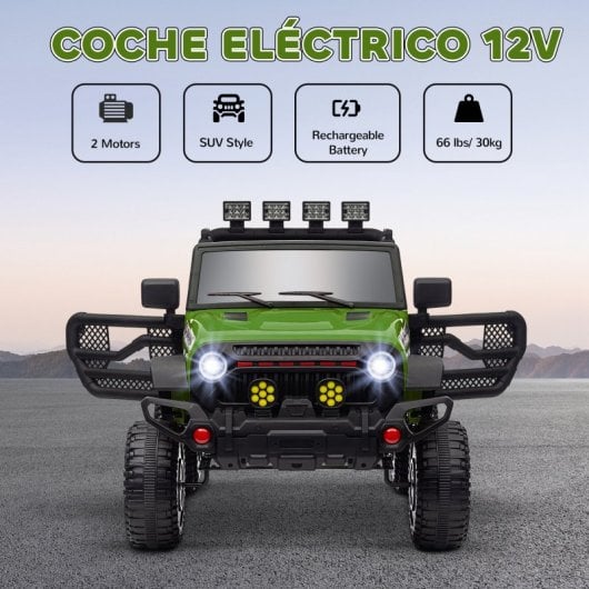 Aiyaplay Carro Elétrico Para Crianças De +3 Anos Com Bateria 12V Bluetooth Verde