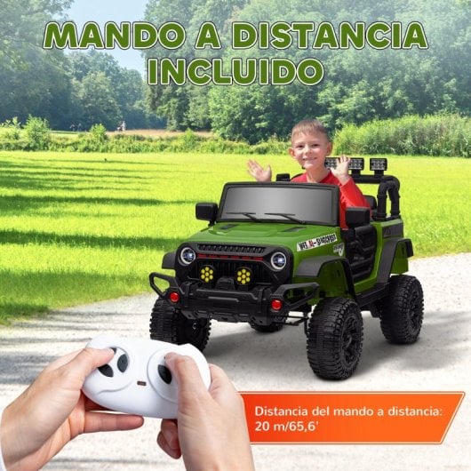 Aiyaplay Carro Elétrico Para Crianças De +3 Anos Com Bateria 12V Bluetooth Verde