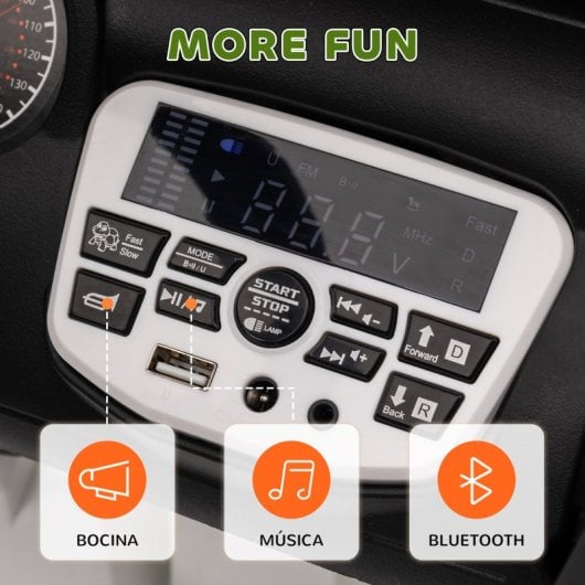 Aiyaplay Carro Elétrico Para Crianças De +3 Anos Com Bateria 12V Bluetooth Verde