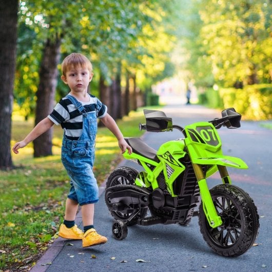 Aiyaplay Moto Eléctrica Para Niños De +3 Años Carga 30 Kg Verde