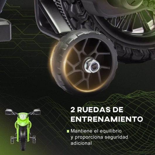 Aiyaplay Moto Eléctrica Para Niños De +3 Años Carga 30 Kg Verde