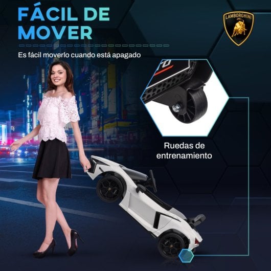 Aiyaplay Coche Eléctrico Para Niños De +3 Años Lamborghini Revuelto Blanco